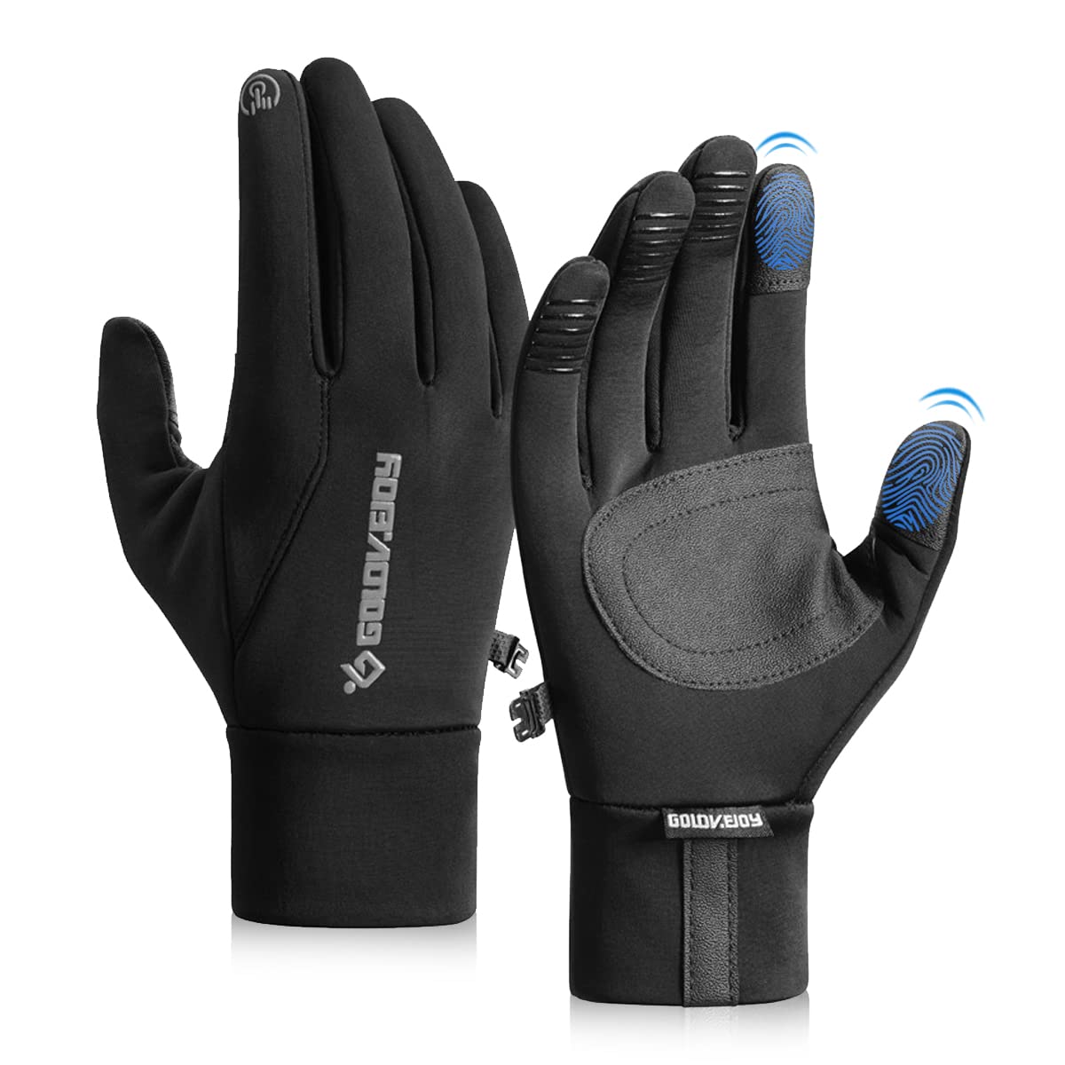 GUSTAVE Winter Gloves For Men, Riding Gloves Finger Gloves, Gloves for Men Winter Warm Touchscreen Thermal Fleece Lined, Black, L GUSTAVE Winter Gloves For Men, Riding Gloves Finger Gloves, Gloves for Men Winter Warm Touchscreen Thermal Fleece Lined, Black, L